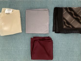 All Silk Men’s Pocket Squares Set of 4, New