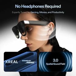 XREAL - ONE PRO AR Glasses w/X1 Chip, 171" FHD 120Hz Display w/Sound by Bose 57-66mm IPD