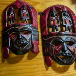 Two African Wooden Mask