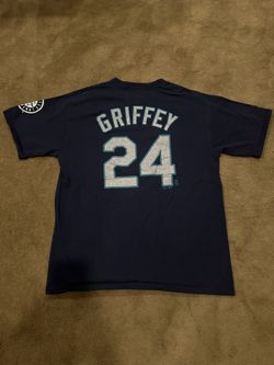 VTG EARLY 2000s MAJESTIC KEN GRIFFEY JR MARINERS BLUE T SHIRT SIZE L