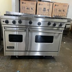 Viking 48”Wide Gas Range Stove Stainless Steel With Grill And Griddle 