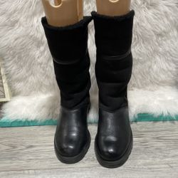 La Canadienne Kosmo Mid Calf Suede Shearling Boots size 8 M