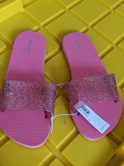 Old Navy slides sandals flip flops size 9 pink glitter NWT OTHER SIZES/COLORS AVAILABLE, MESSAGE W ?