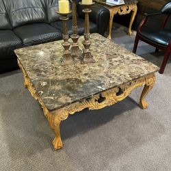 Two Beautiful And Elegant Stone / Granite Coffee Table And Side Table