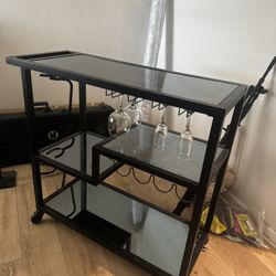 Black Glass Metal Bar