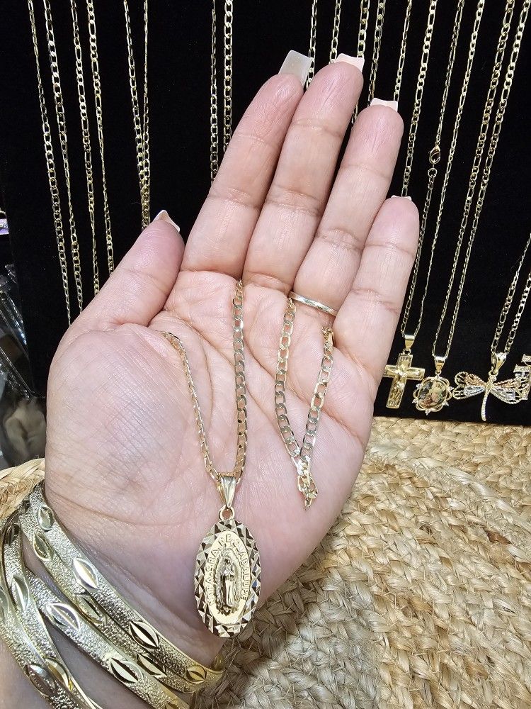 Cadena Oro Laminado Virgen De Guadalupe