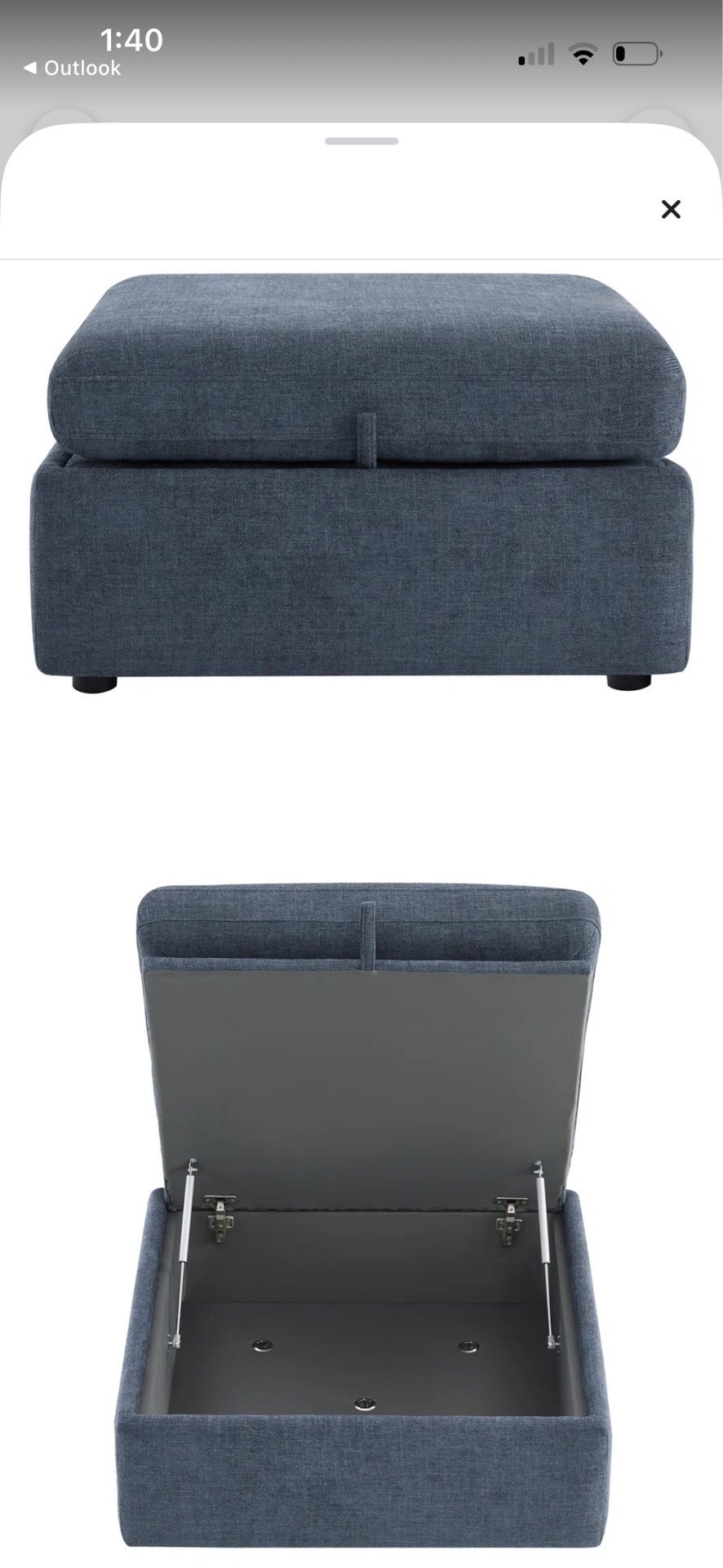 Brand new ottoman with storage - blue