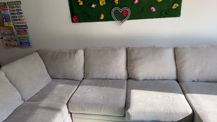 Bonaterra Sand Beige Fabric 127” 2 Piece U Shaped Sectional With Right Arm Facing Queen Memory Foam Sleeper Sofa Bed Chaise