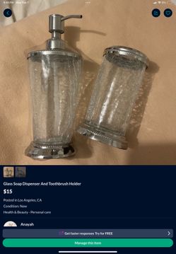 Glass Soap Dispenser With Toothbrush Holder