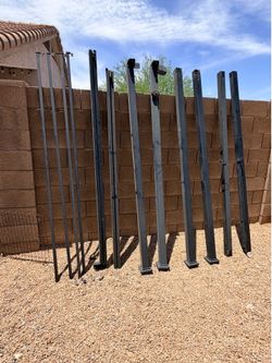 Black Aluminum Gazebo Set (LxWxH: 92” x 92” x 89”) Needs Repair
