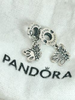 2 Pandora dangle butterfly charms