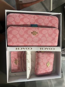 Coach Wallet Set Pink 3-Piece