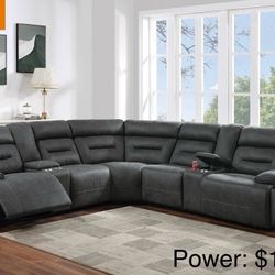 Power Recliner Sectional Sofa