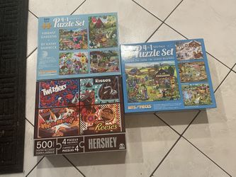 3 4-in-1 500 Piece Puzzle Sets - $25/All