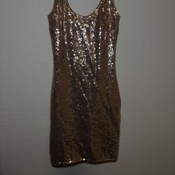 XS Gold Sequin Dress