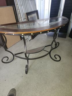 Half Glass Top Table 