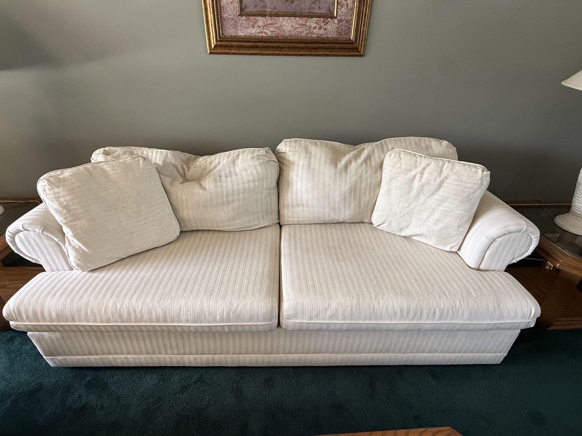 Sofa, 2 End Tables,  Coffee Table & 2 Lamps