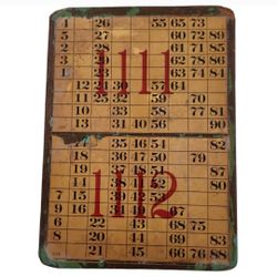 Vintage 1930s Keno Game Gambling Board by Duckert Printing 1111 1112