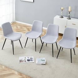 M180-Modern Dining Chair Upholstered Furniture Sets for Kitchen Table and Chairs Dining Room Seat Mid-Century Sturdy Stable Easy Assembly,Light-Gray-M