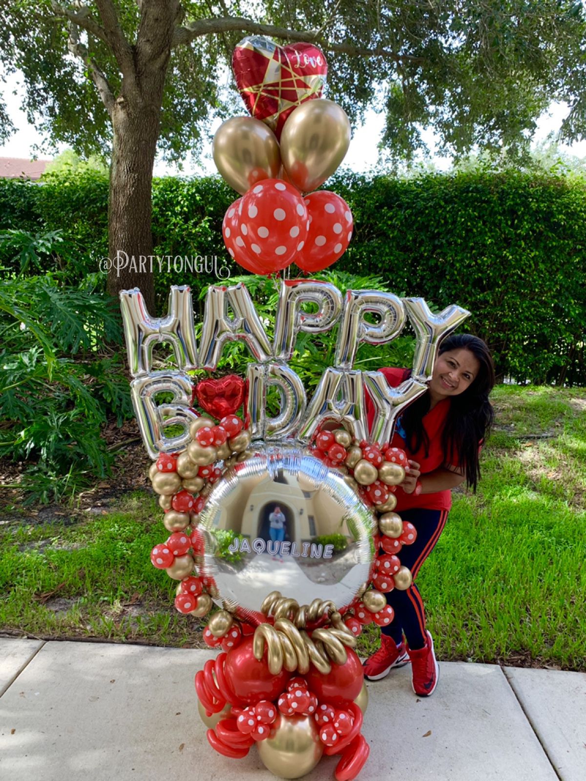 Red Polka Balloons Bouquet 🎈❤️ Birthday Balloons Bouquet 🎈 Globos para Cumpleaños