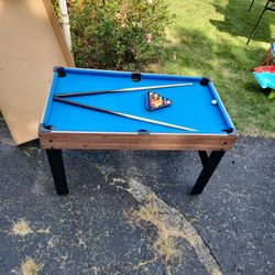 Kids Pool Table With Foosball Attachment 