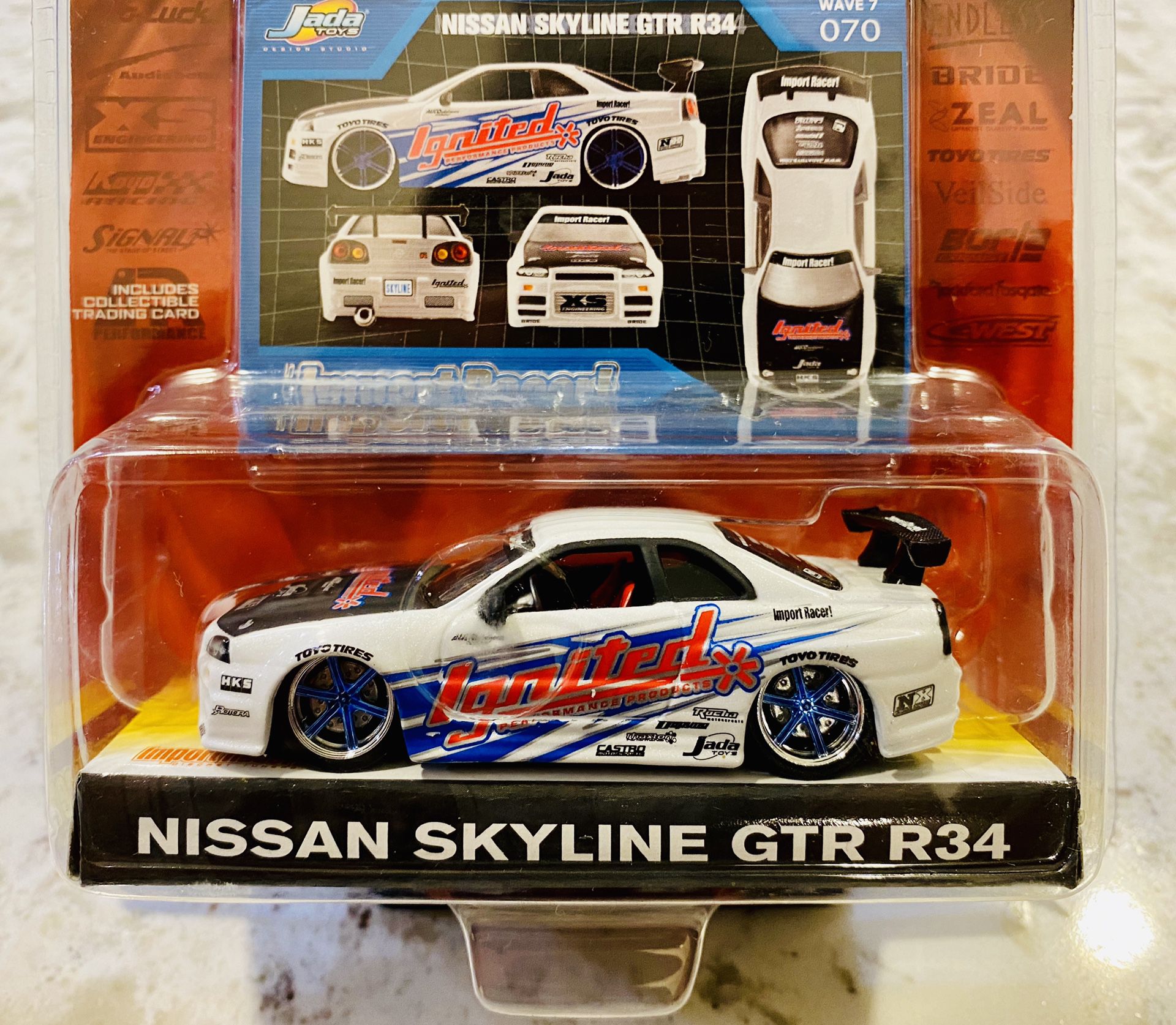 #070 Nissan Skyline GTR R34 | Jada Toys 2003 | 1:64 Scale Diecast Import Racer!