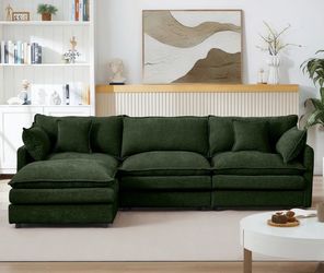 3-Seater Comfy Cloud Couches with Movable Ottoman