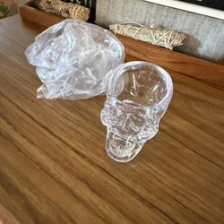 Brand New Set Of Two Acrylic Skull Shot Glasses 