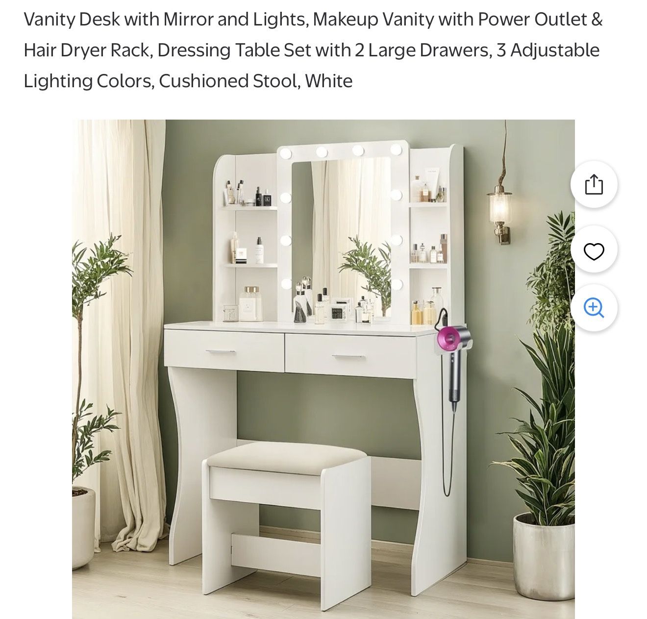 Vanity Desk With Stool 