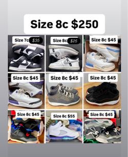 Jordan’s Nikes kids 8c boys girls all for $250