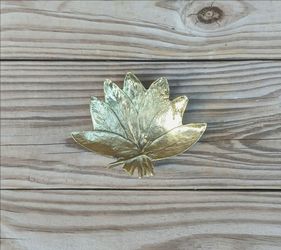 Vintage Virginia Metalcrafters Leaves Of The Month Brass Sage Leaf