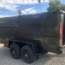 14ft Long Hydraulic Scissor Lift Dump Trailer 
