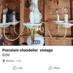 Vintage Porcelain Chandelier 