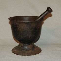 Antique Cast Iron Mortar & Pestle
