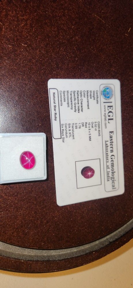 5.52ct Natural Star Ruby | Cut Loose Gemstone. Treatment: Heating. Certification Card Included.