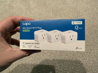 Brand New 3 Pack TP-Link Tapo Matter Supported Smart Plug Mini, Compact Design, 15A/1800W Max, Super Easy Setup, Works with Apple, Alexa & Google Home
