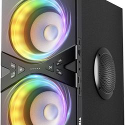 Party Bluetooth Speaker:80W Peak Large Stereo Sound for Outdoor,Deep Bass,TWS,Loud with Lights,Portabe Wireless Big Speakers with Long Playtime,House,