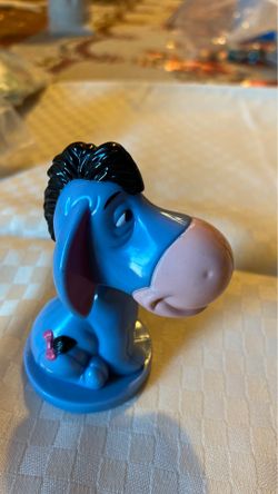 DISNEY WINNIE THE POOH EEYORE BOBBLE HEAD 3” FOR KELLOGG TOY CAKE TOPPER
