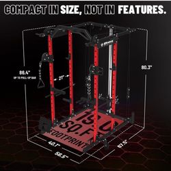  ER KANG Power Cage, 1500LBS Weight Cage with Cable Crossover System,