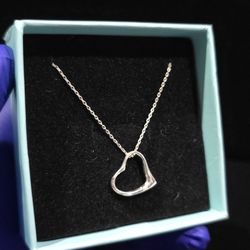 Italian 925 Sterling Silver Chain with Heart Charm Pendant 