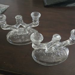 Vintage McGee Rock Crystal Candle Holders