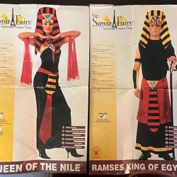 COUPLES Queen Of The Nile/Ramses King Costume. HARD TO FIND! 