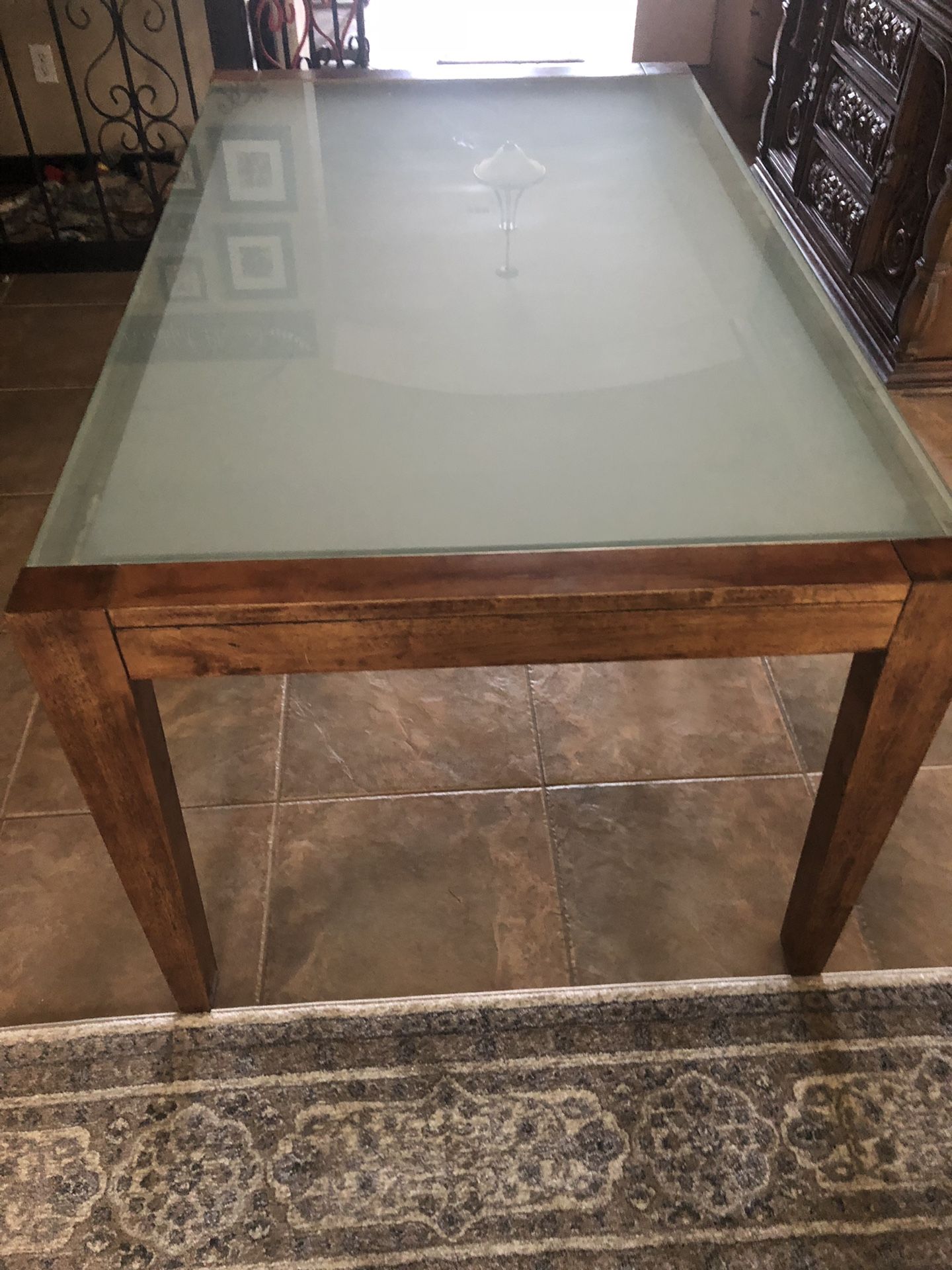 Frosted glass dining table