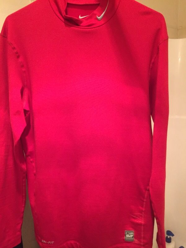 Nike Men's Pro HyperWarm Dri-Fit Long Sleeve Compression Shirt - Color: Red