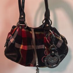 Vintage Juicy Couture Plaid Hobo Shoulder Bag 