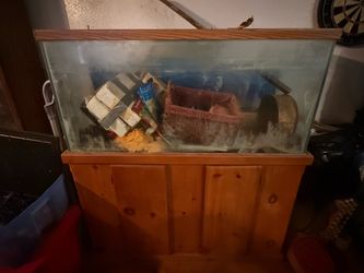 Large Glass Aquarium Tank with Wood Stand