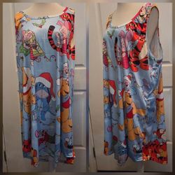 New Women's Disney Dress Christmas Plus Size 3X Winnie The Pooh Eeyore Tig