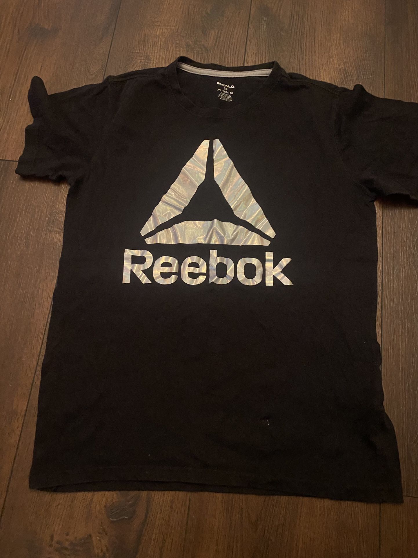 Boys Black And Silver Reebok Shirt Size 18 #8