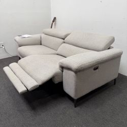 Talin Linen Power Reclining Sofa with USB - Half Priced - Excellent Condition - Can Deliver *Heavy*