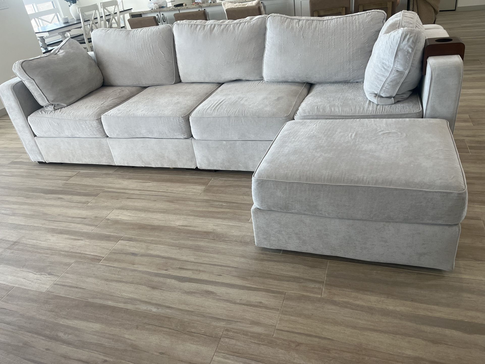 Sky Gray Velvet Couch Set